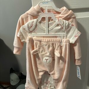 Carter's Pink Bear Hoodie and Bodysuit Set